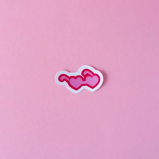 Heart Glasses Sticker
