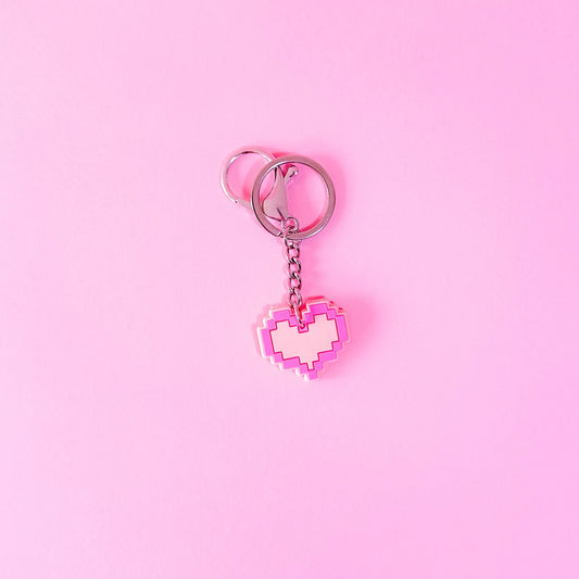 Retro Heart Keychain