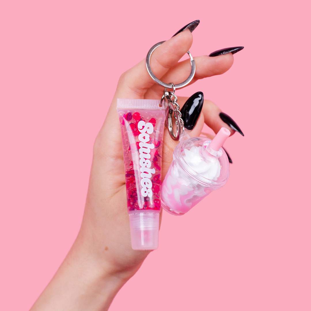 Strawberry Milkshake Keychain